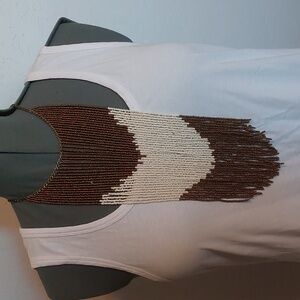 Long, beaded necklace